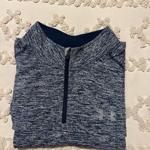 Under Armour Navy and Gray Quarter-Zip Pullover